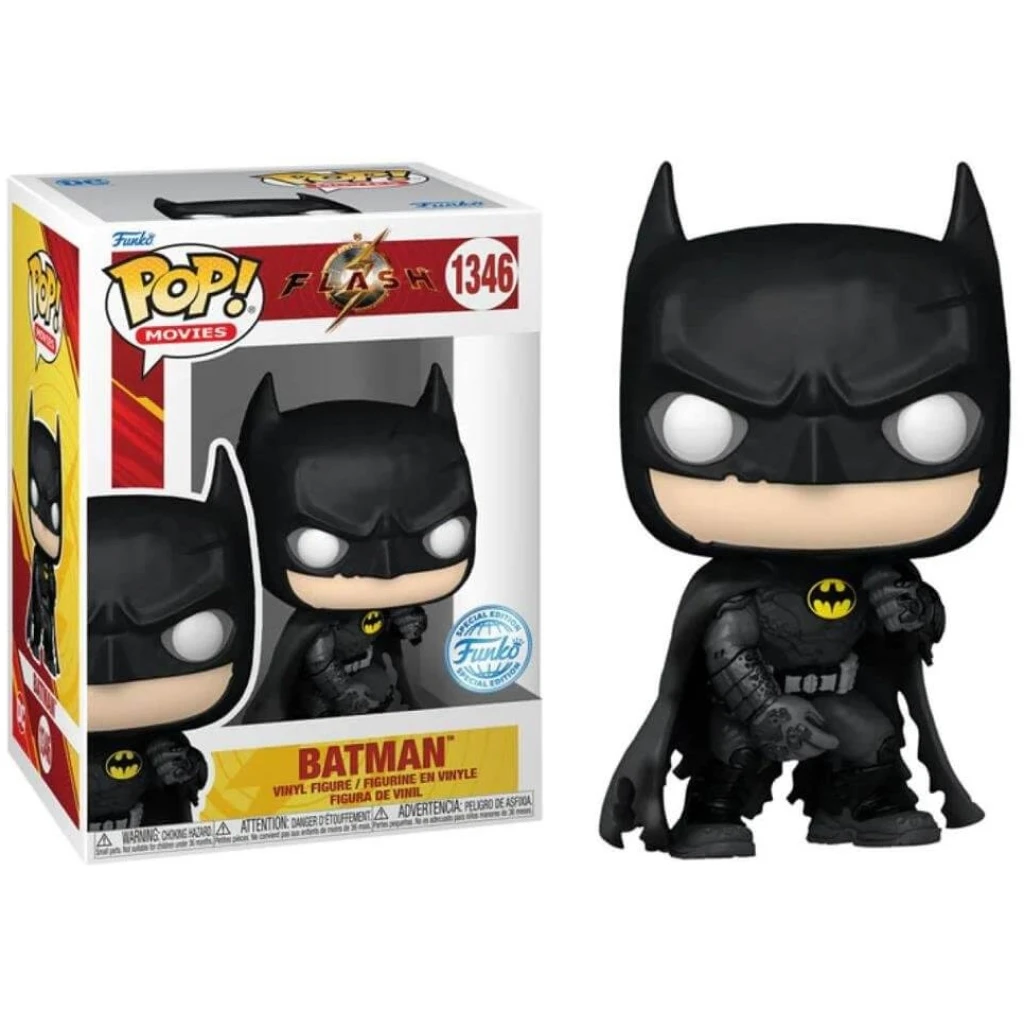    figoura funko pop dc heroes the flash batman michael keaton battle damaged  exclusive x