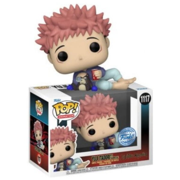 funko pop animation jujutsu kaisen yuji itadori with tsukamoto doll exclusive  vinyl figure x