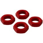 Aluminum Wheel Nut, 17mm Red (4)
