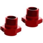 Wheel Hex Aluminum 17mm (16.5mm Thick) Red (2)