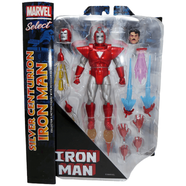 MARVEL SELECT iron Man Silver Centurion Action Figure 18cm