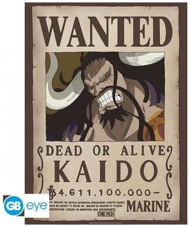 218484-0-0000-one-piece-wanted-kaido-authentiki-afisa-52x38cm One Piece - Wanted Kaido Poster (52x38cm) - Image 1