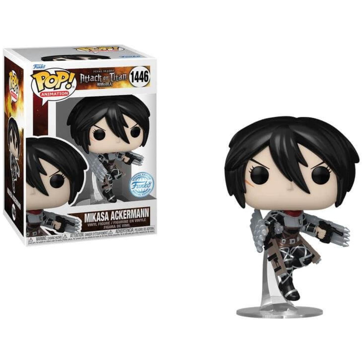 Funko POP Attack on Titan - Mikasa Ackermann (Metallic) #1446 special edition - Image 1