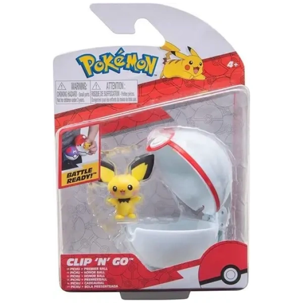 jazwares pokemon clip n go pichu premierball jw g x