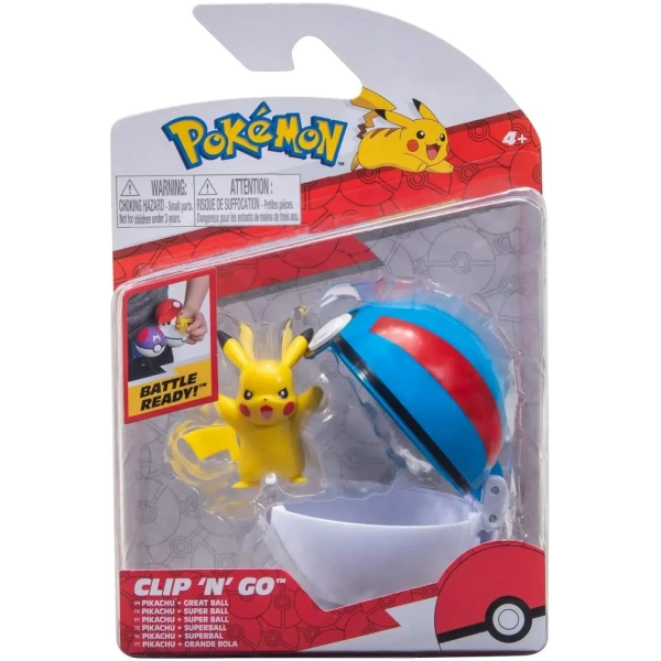 pokemon poke ball clip n go pikachu with great ball x