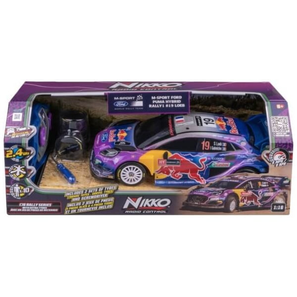 NIKKO rc car Red Bull Rally with tyres 1/16