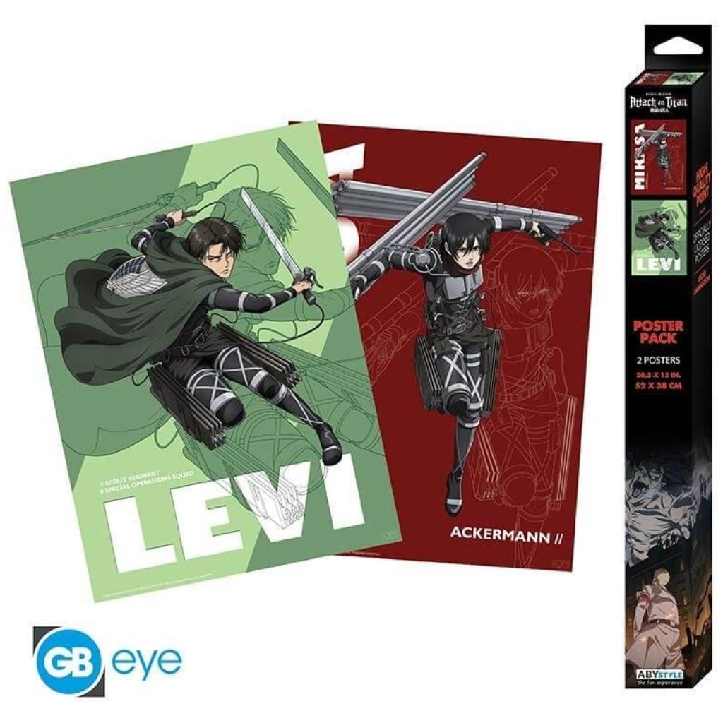    authentikes afises attack on titan levi mikasa chibi xcm x