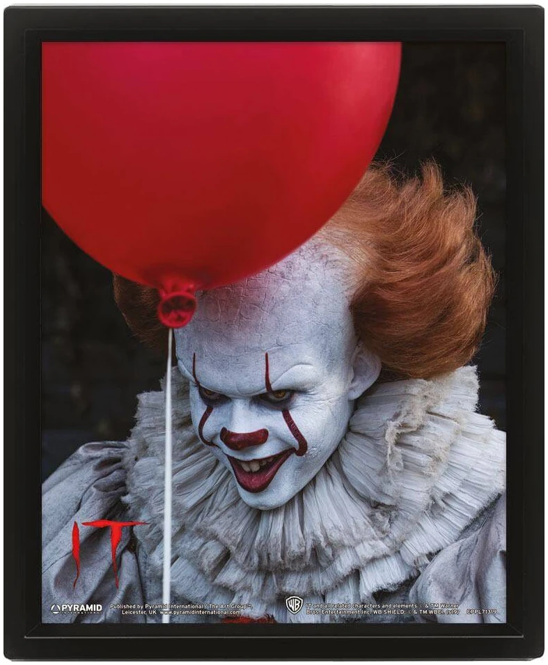 x_eppl71319 It Framed 3D Effect Poster Pennywise 26x20cm - Image 1