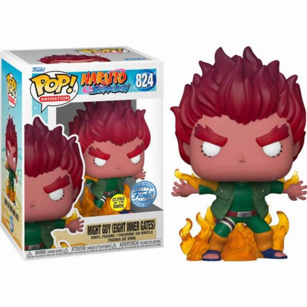 Funko Pop Animation Naruto - Might Guy (Eight Inner Gates)  Glows in the Dark #824 Special Edition - Image 1