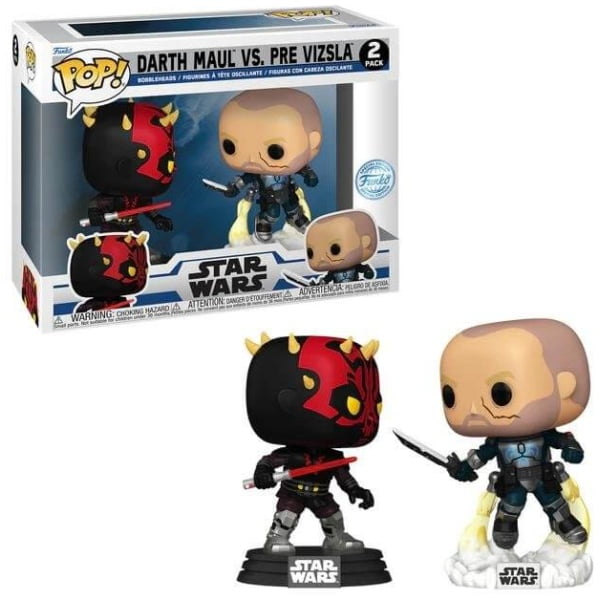    figoures funko pop star wars darth maul vs pre vizsla  pack exclusive x