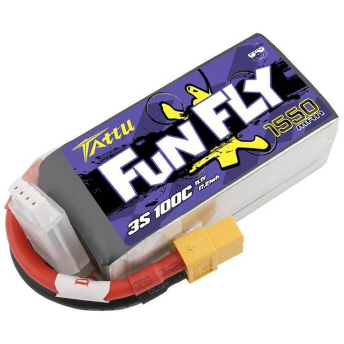 Tattu Funfly Series 1550mAh 11.1V 100C 3S1P Lipo Battery Pack with XT60 Plug - Image 1