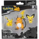 Pokemon Select Action Figures 3-Pack Evolution Pichu, Pikachu, Raichu