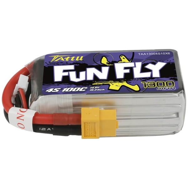 Tattu Funfly Series 1300mAh 14.8V 100C 4S1P Lipo Battery Pack with XT60 plug