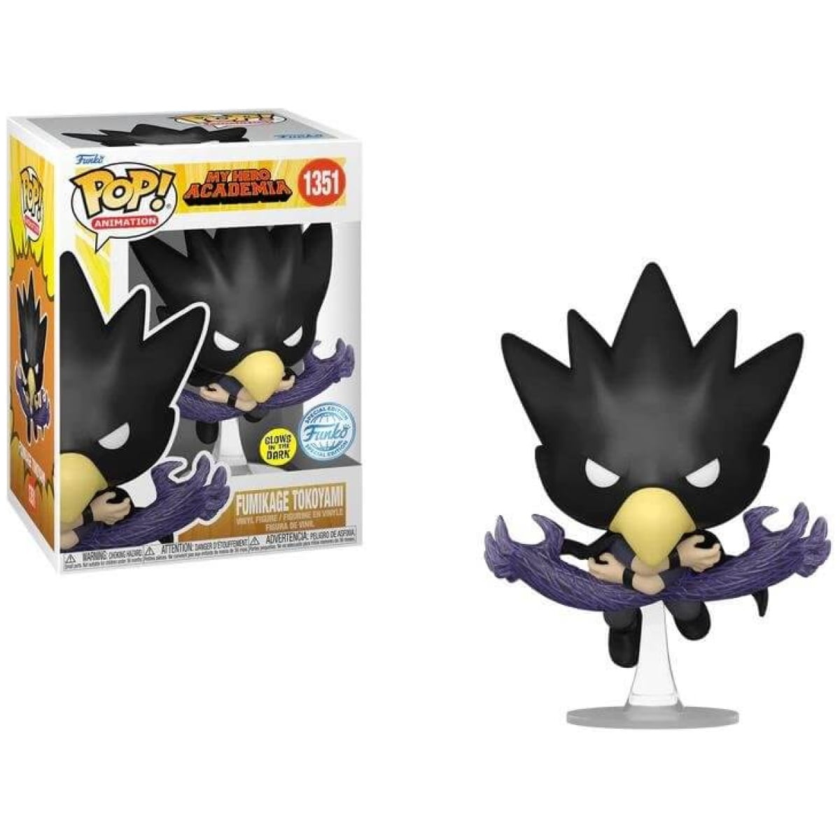 Funko POP My Hero Academia - Fumikage Tokoyami Fallen Angel (GITD) #1351 special edition - Image 1