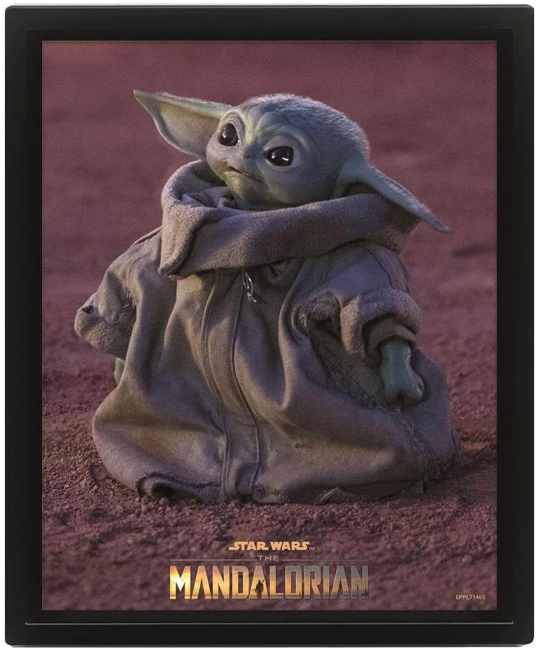 pyramid-international-star-wars_-the-mandalorian-framed-3d-effect-poster-pack-grogu-26x20-cm-3-units Star wars The Mandalorian Grogu Poster 3d - Image 1