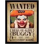 One Piece Collector Print Framed Poster Buggy Wanted 33x43cm