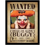 One Piece Collector Print Framed Poster Buggy Wanted 33x43cm