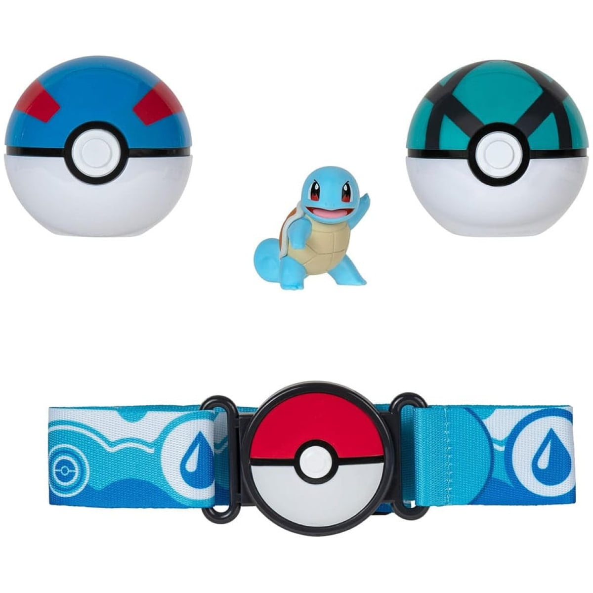 Pokemon Clip'n'Go Poké Ball Belt Set Great Ball, Net Ball & Squirtle - Image 2