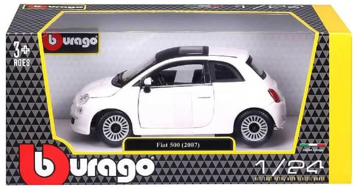 bburago-fiat-500-white-1-24-18-22106 fiat 500 1/24 - Image 1