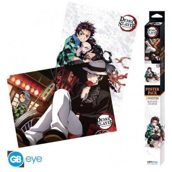    authentikes afises demon slayer kimetsu no yaiba key art chibi xcm x