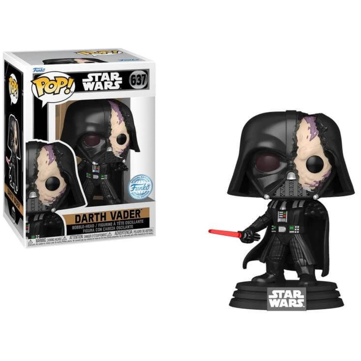 Funko POP Star Wars Obi-Wan Kenobi - Darth Vader (Damaged Helmet) #637 special edition - Image 1