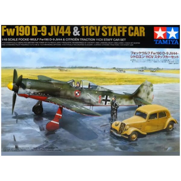 Focke-Wulf Fw190 D-9 JV44 & Citroen 11CV Staff Car Set 1:48
