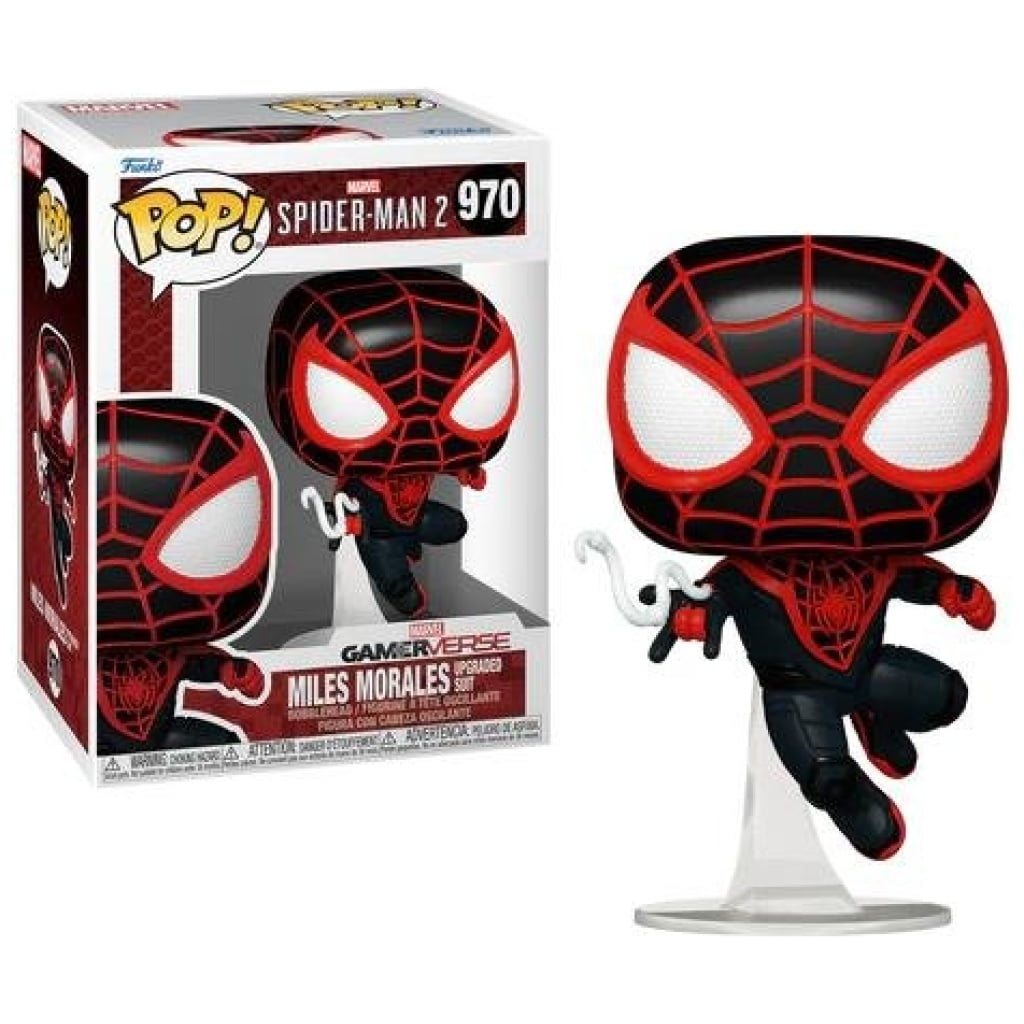    figoura funko pop marvel spider man  miles morales upgraded suit  x