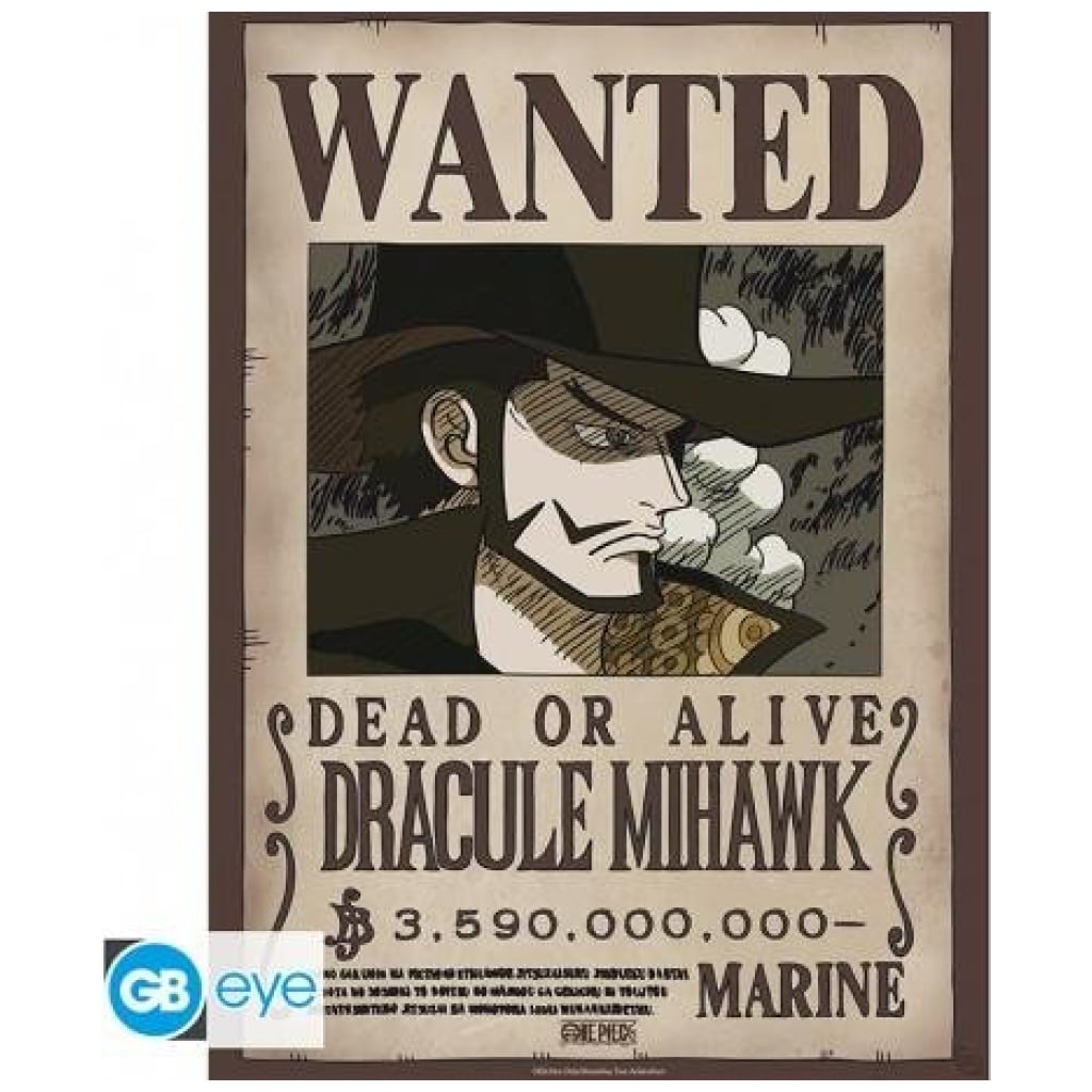    one piece dracule mihawk wanted poster authentiki afisa xcm x