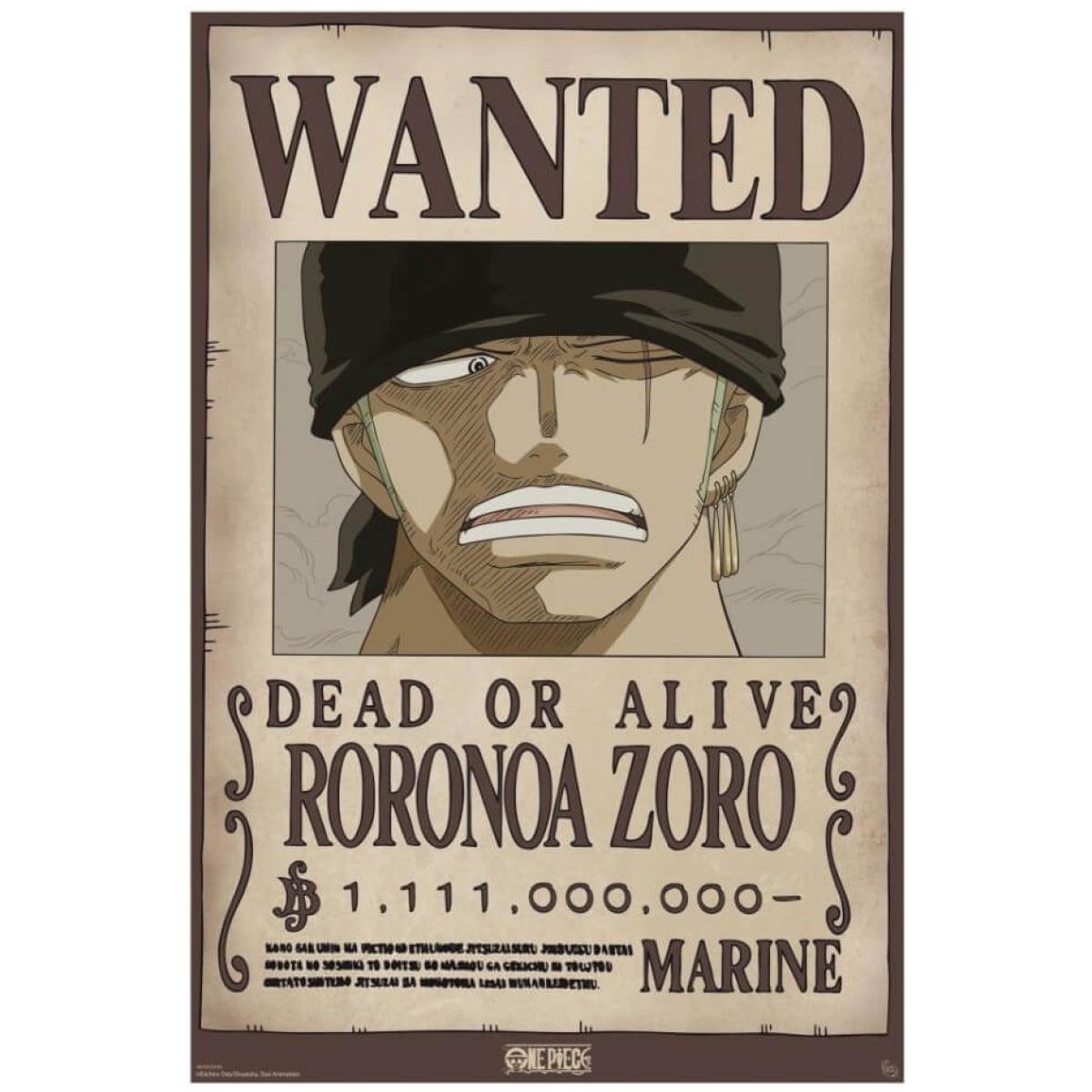 One Piece -Wanted Zoro Wano Maxi Poster 61 x 91.5cm - Image 1