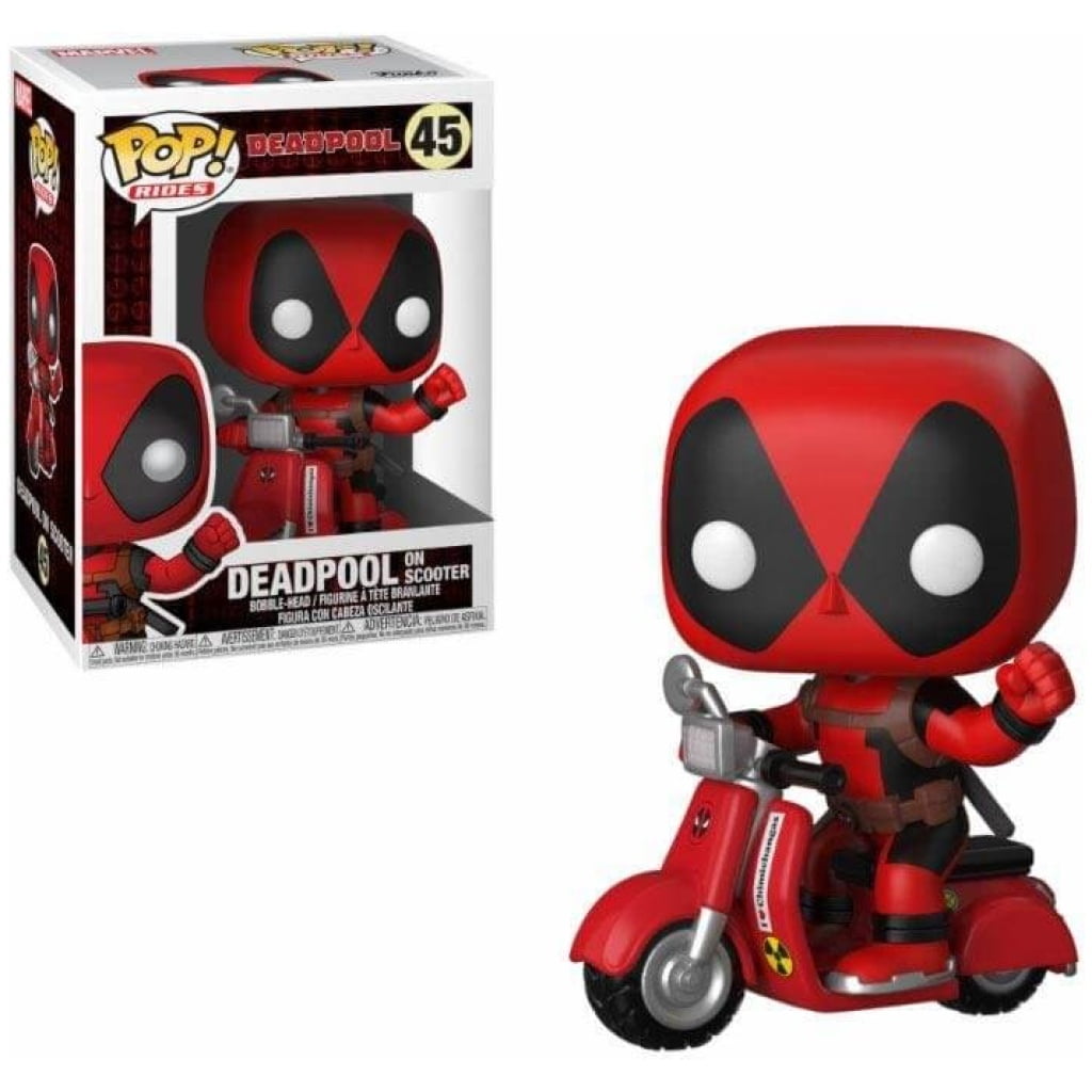    figoura funko pop rides marvel deadpool on scooter  x