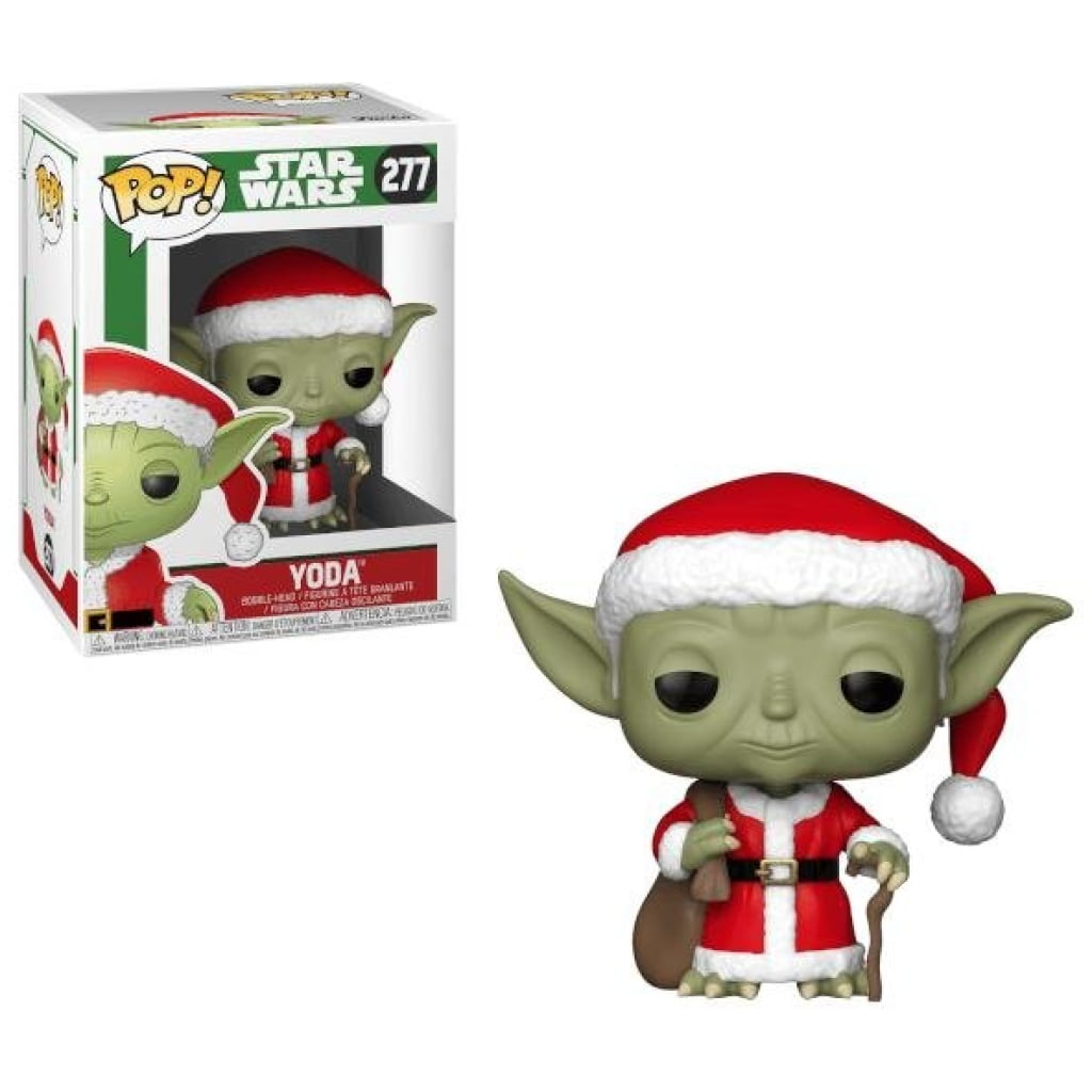    funko pop star wars holiday santa yoda  bobble head x