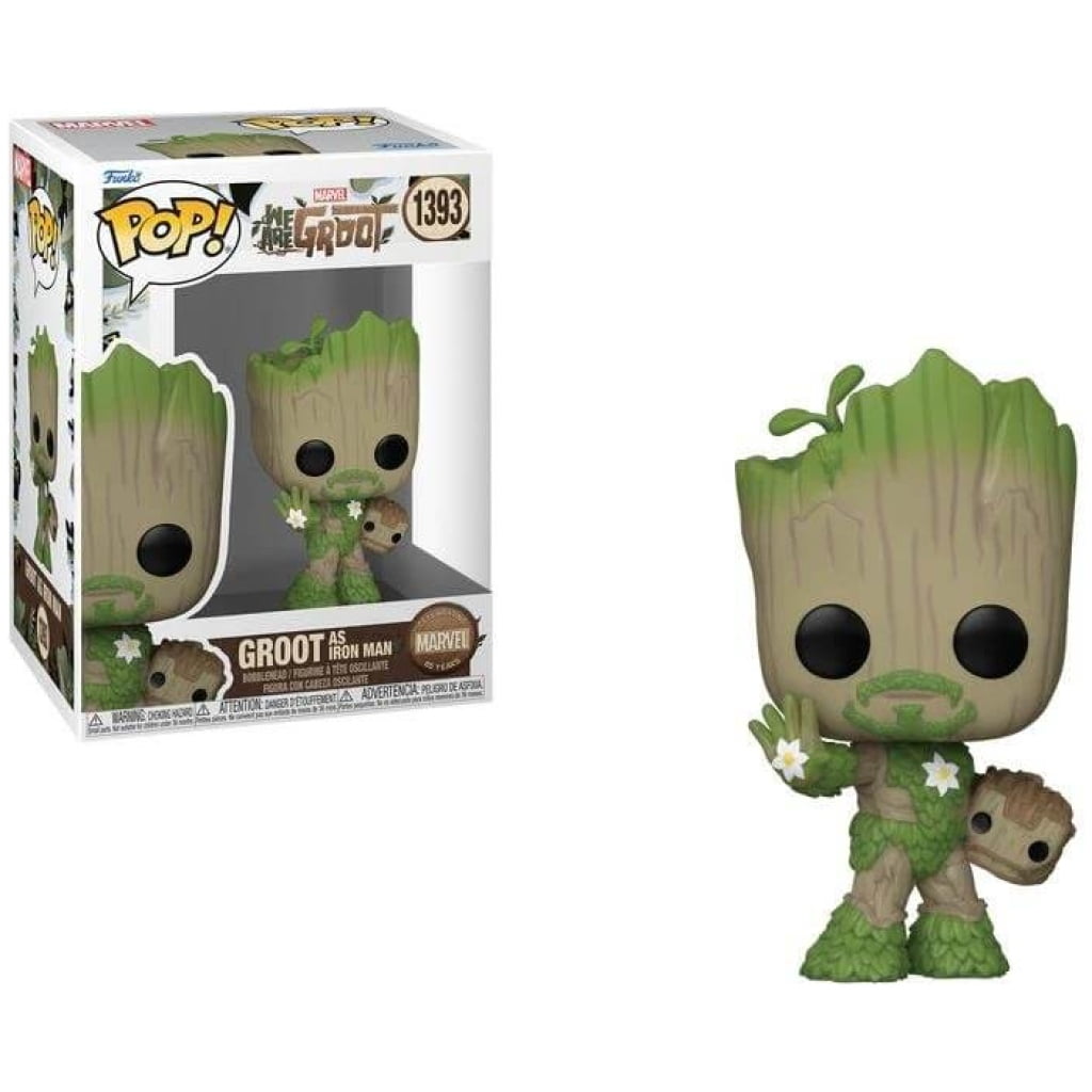    figoura funko pop marvel we are groot groot as iron man  x