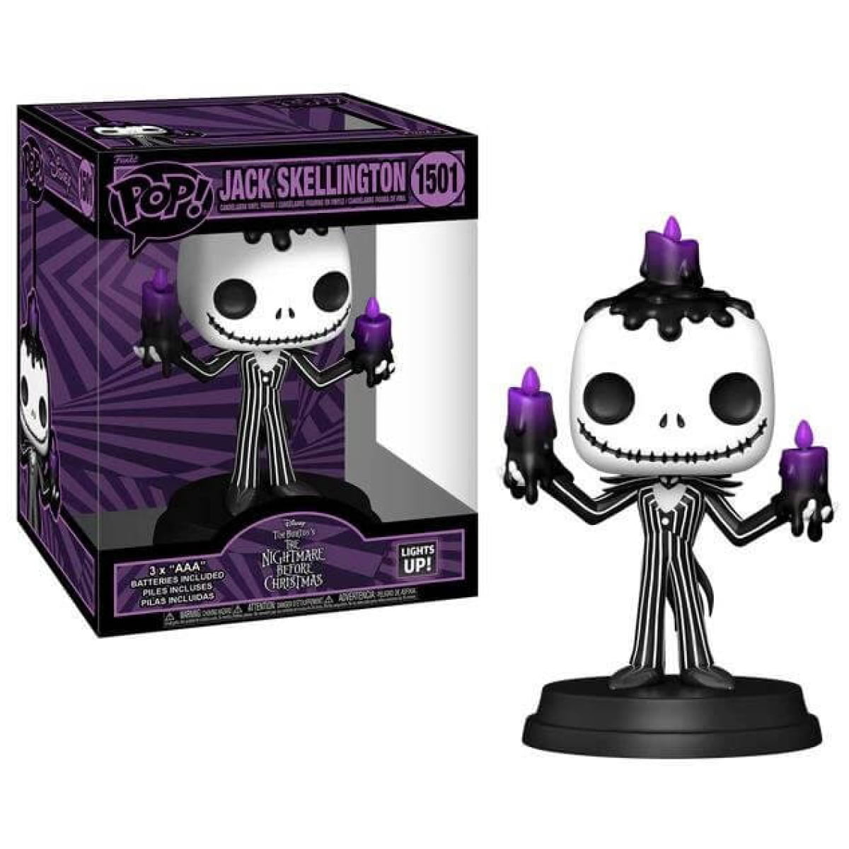 Figure Funko POP! Disney Nightmare Before Christmas - Jack Skellington (Lights Up!) #1501 Supersized - Image 1