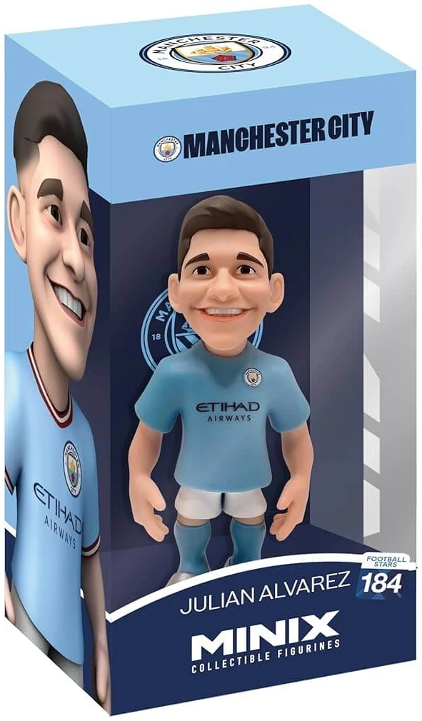 71v+iaRMAcL._AC_UF894,1000_QL80_ Manchester City FC MINIX Figure - julian Alvarez 12cm - Image 1