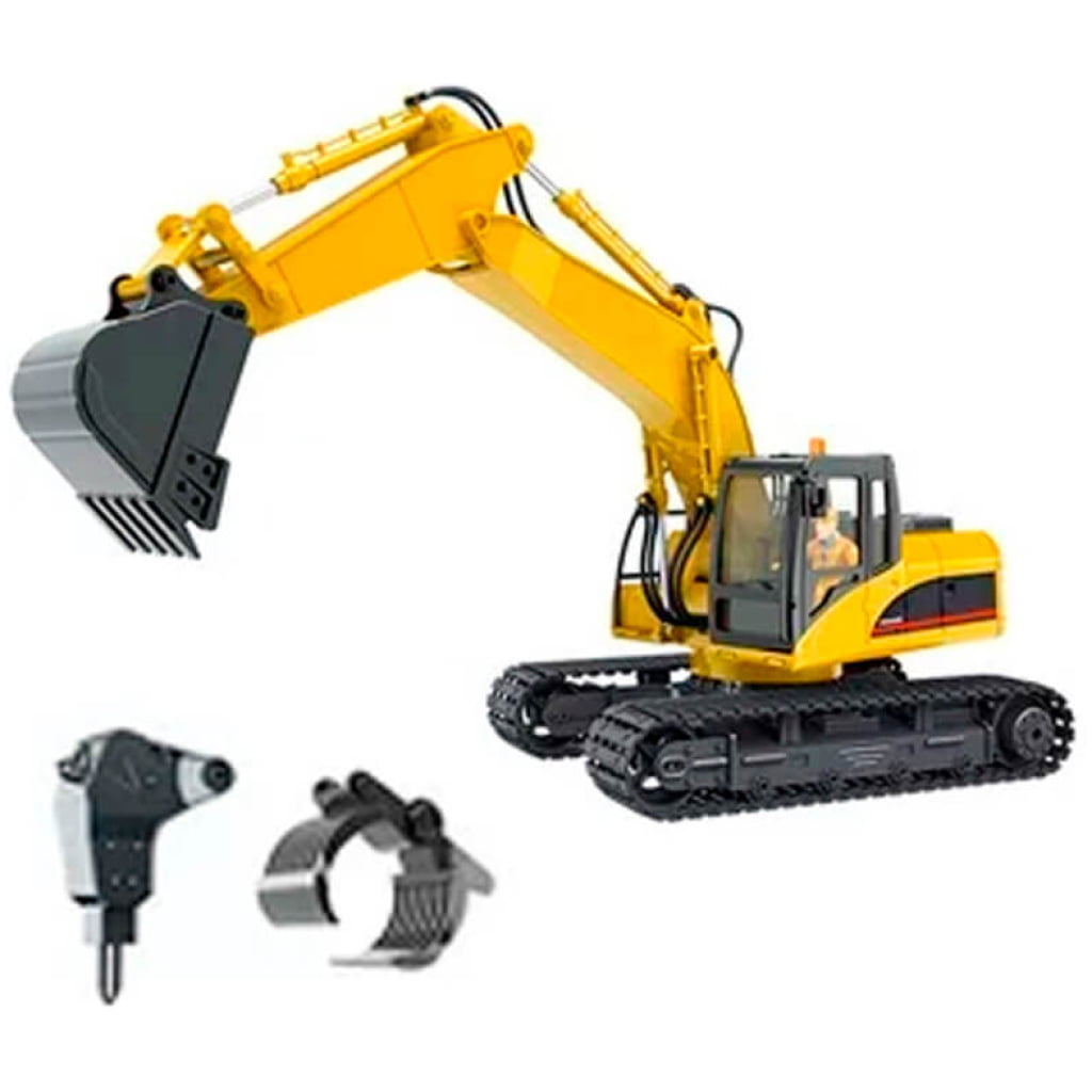 huina   th scale rc excavator g ch wdie cast bucket drill gripper x