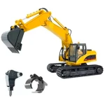 HUINA 1535-1 - 1/14 SCALE RC EXCAVATOR 2.4G 15CH w/DIE CAST BUCKET (+ DRILL+ GRIPPER)