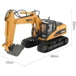 HUINA 1535-1 - 1/14 SCALE RC EXCAVATOR 2.4G 15CH w/DIE CAST BUCKET (+ DRILL+ GRIPPER) - Image 2