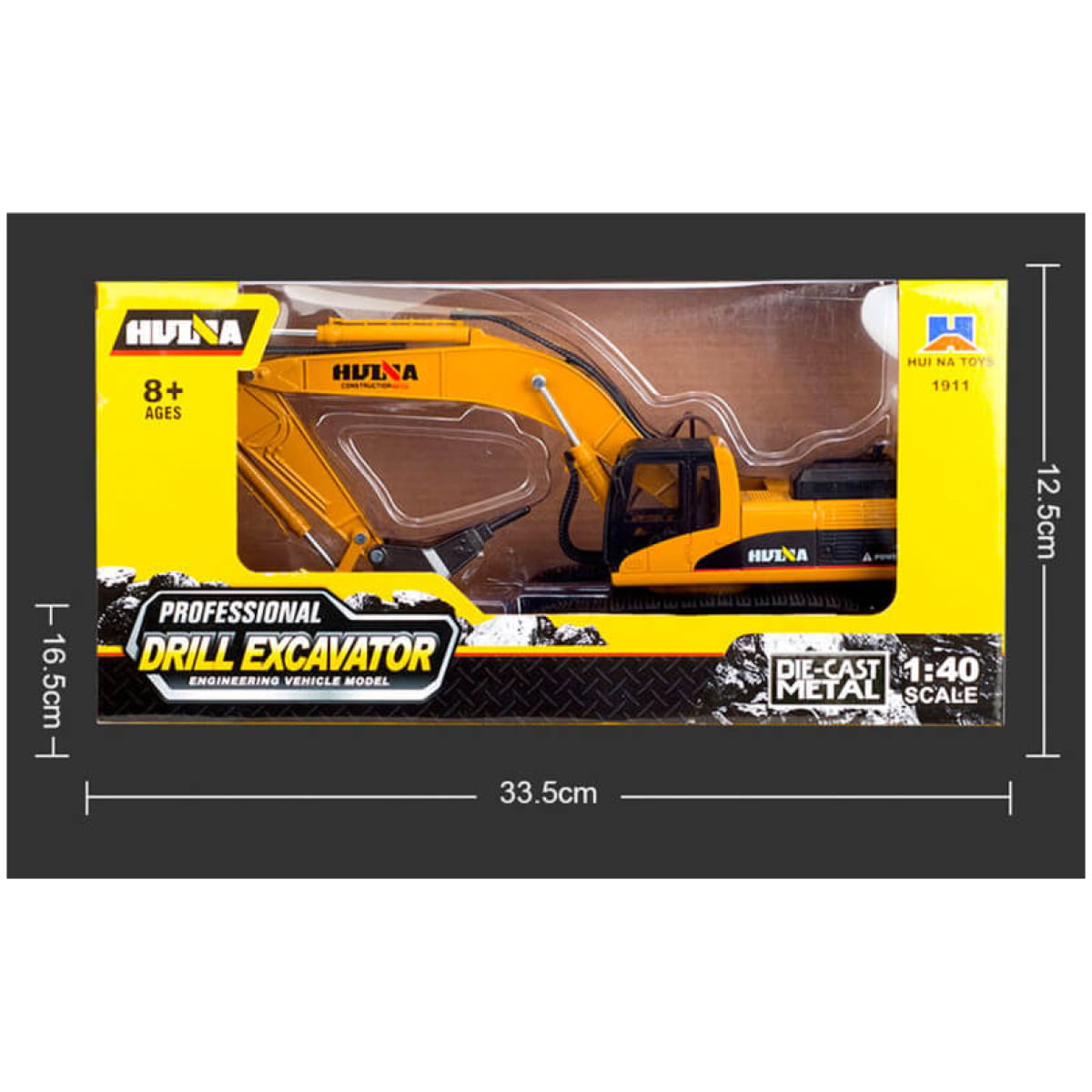 HUINA 1911 1:40 SCALE TRACKED EXCAVATOR DRILL - JACKHAMMER STATIC MODEL - Image 2
