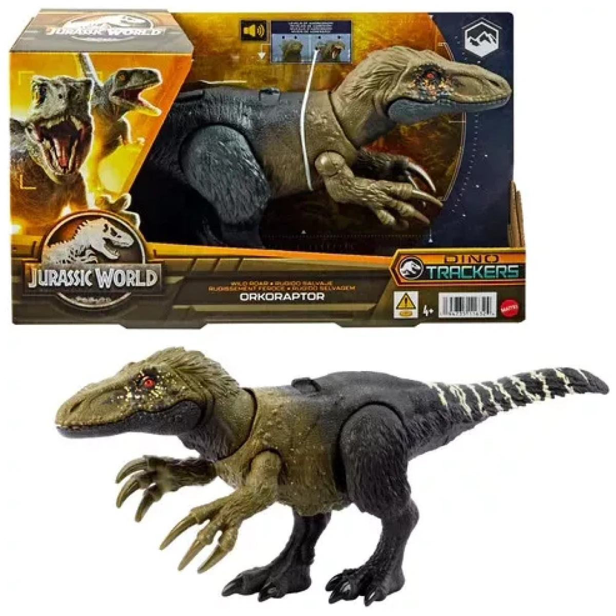 Mattel Jurassic World Dino Trackers Wild Roar - Orkoraptor  28cm - Image 1