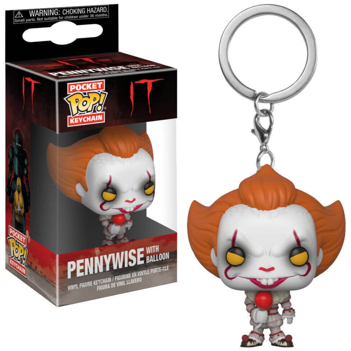 Funko Pocket Pop! Keychain Movies IT - Pennywise with Red Balloon - Image 1