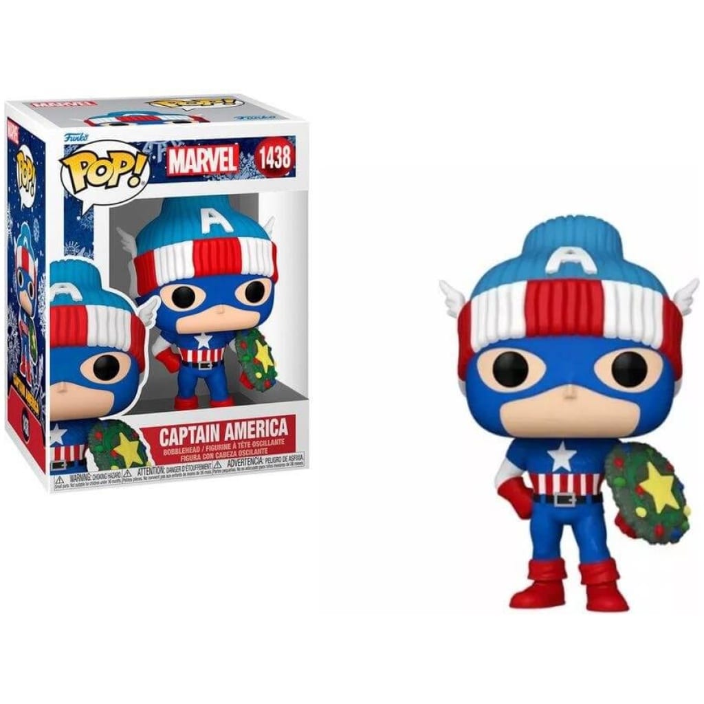    figoura funko pop marvel holiday captain america  x