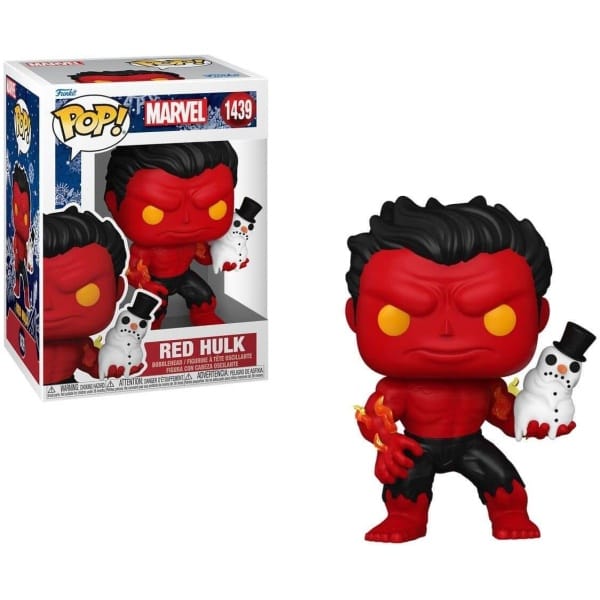    figoura funko pop marvel holiday red hulk  x