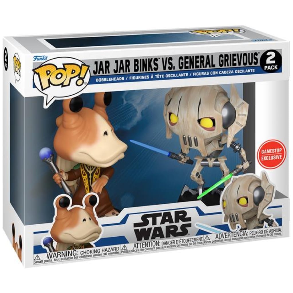 Funko POP Star Wars Clone Wars Duels Jar Jar Binks vs General Grievous Vinyl Bobblehead Figures  Pack GameStop Exclusive x