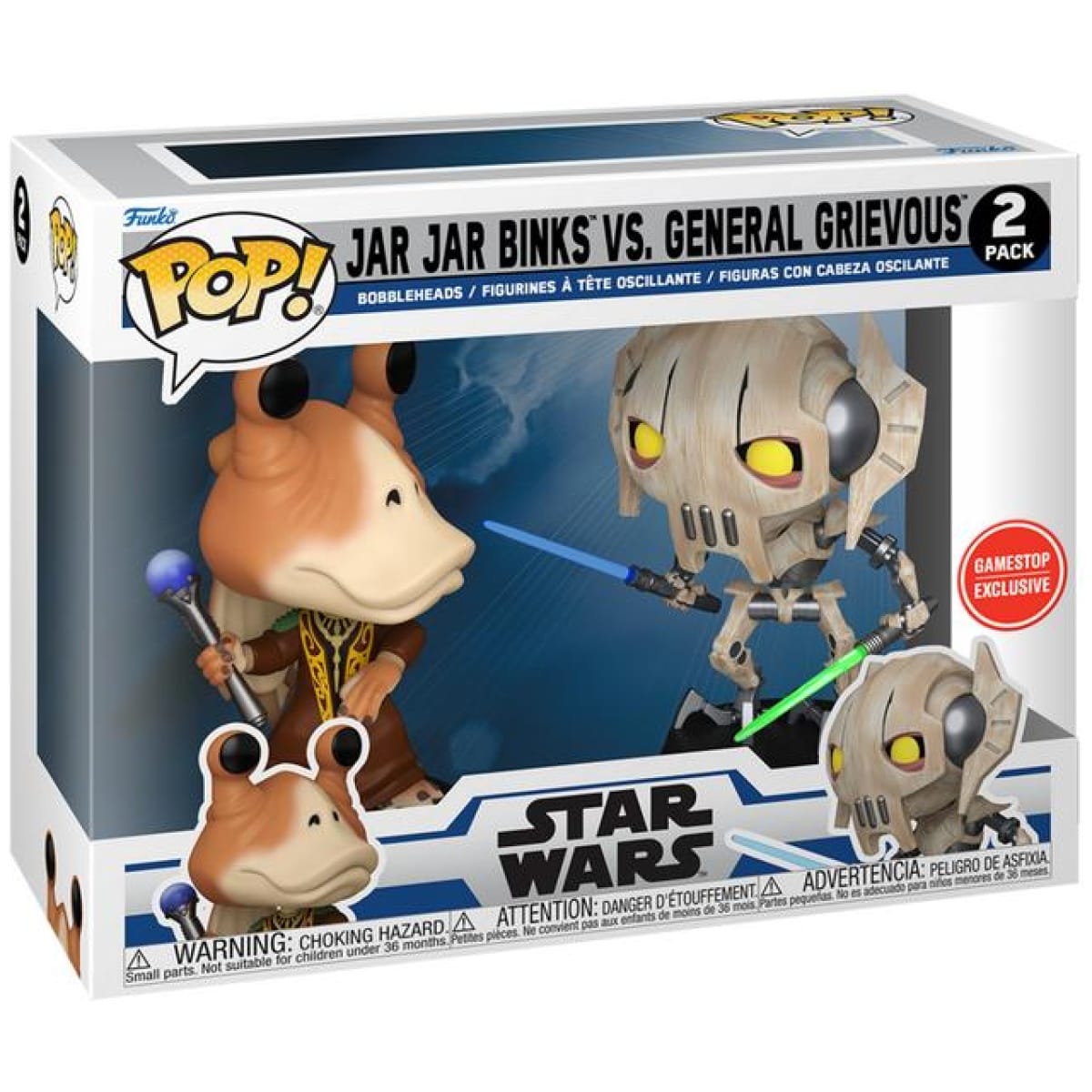 Funko POP! Star Wars - Jar Jar Binks vs. General Grievous 2-Pack gamestop exclusive - Image 1