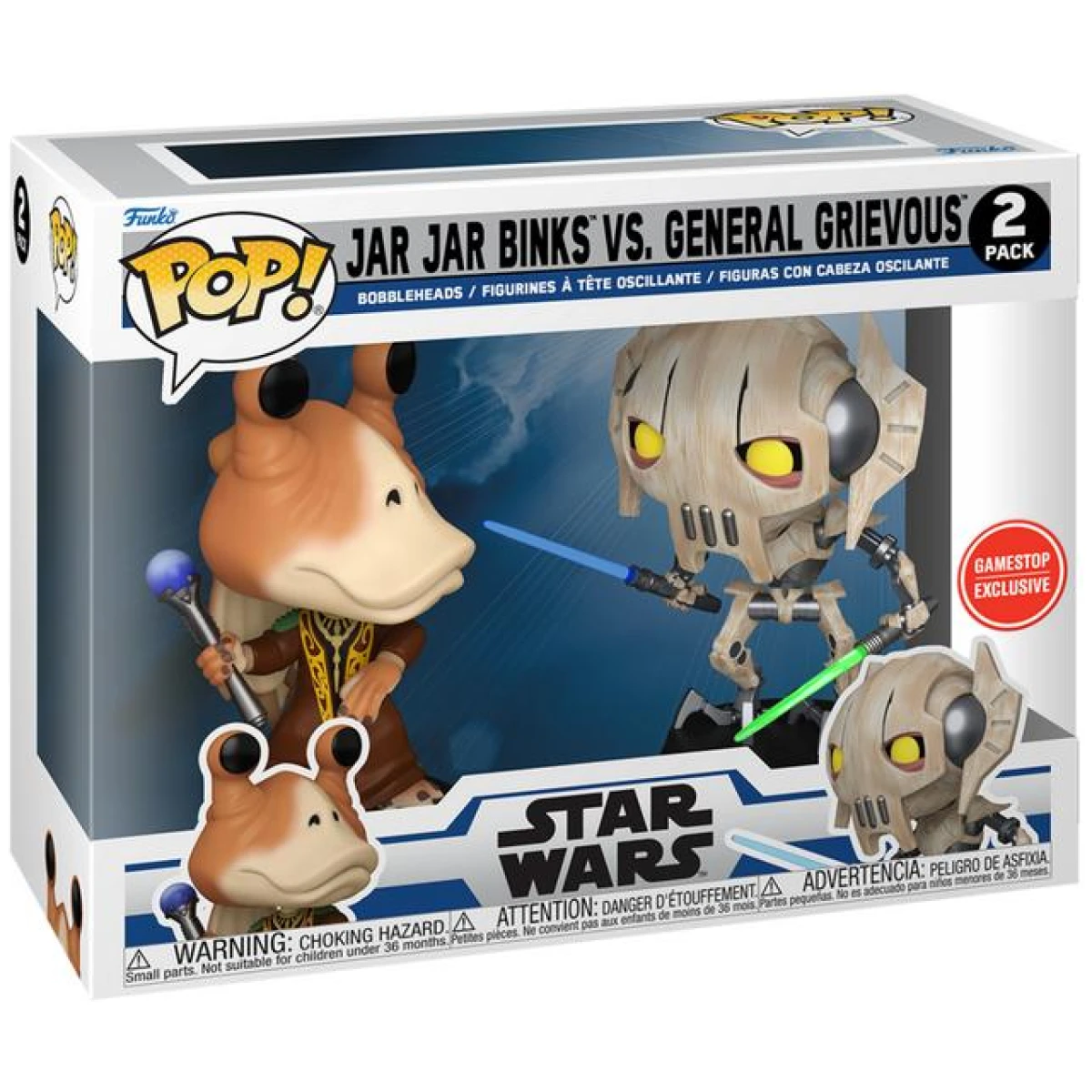 Funko POP! Star Wars - Jar Jar Binks vs. General Grievous 2-Pack gamestop exclusive - Image 1