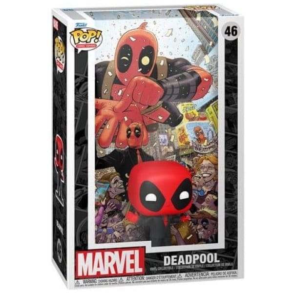    figoura funko pop comic covers marvel deadpool in black suit  x