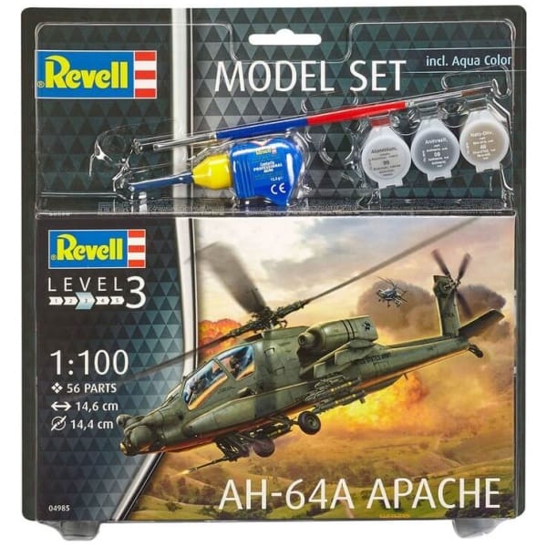 πολεμικό ελικόπτερο ah a apache   σετ δώρου με χρώματα και κόλλα  x