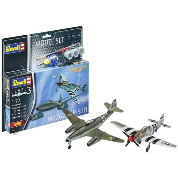 Me262 & P-51B Mustang Model Set Combat Set 1/72