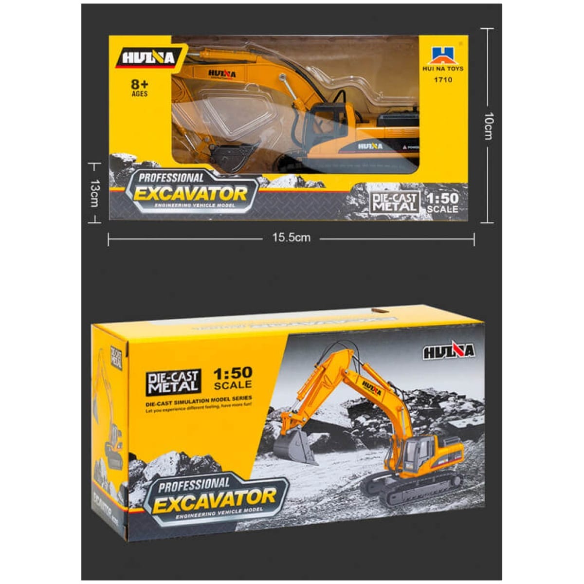 HUINA 1710 1:50 SCALE EXCAVATOR STATIC MODEL metal - Image 7