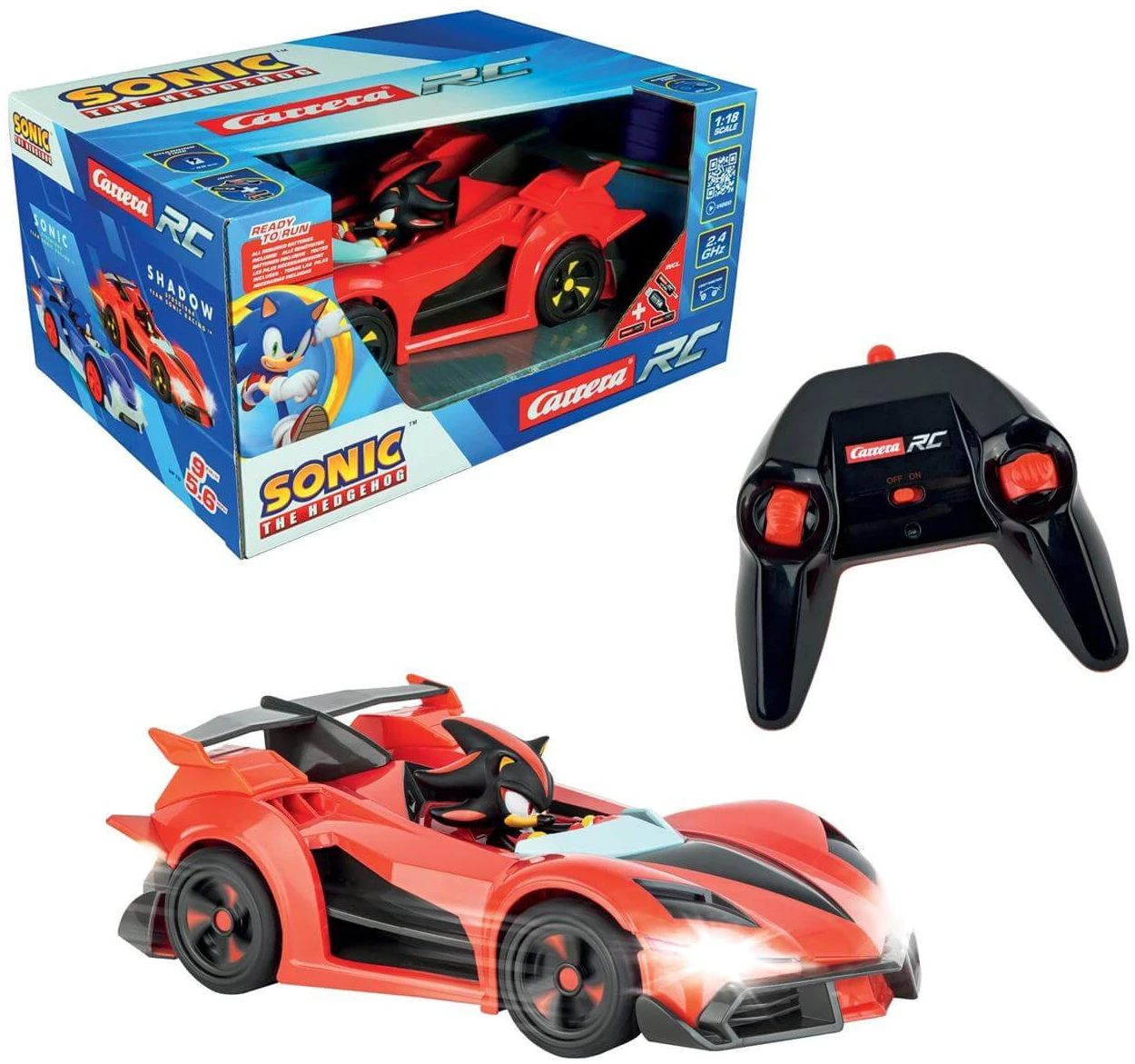 0132937 Carrera R/C Car 2.4GHz Team Sonic Racing - Shadow (Performance Version) - 1/18 - Image 1